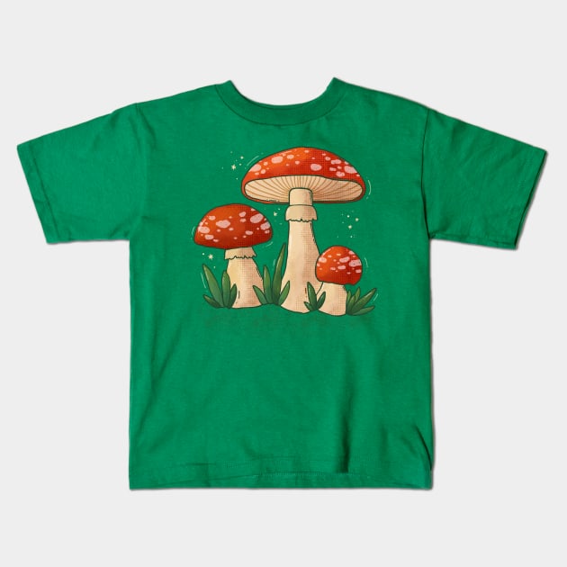 Mushrooms Kids T-Shirt by Tania Tania